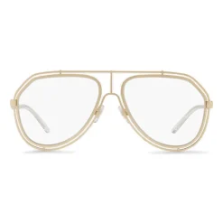 Dolce & Gabbana - Pilot Sunglasses with Metallic Profile - Shiny Light Gold Transparent - Dolce & Gabbana Eyewear - Avvenice
