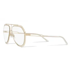 Dolce & Gabbana - Pilot Sunglasses with Metallic Profile - Shiny Light Gold Transparent - Dolce & Gabbana Eyewear - Avvenice