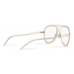 Dolce & Gabbana - Pilot Sunglasses with Metallic Profile - Shiny Light Gold Transparent - Dolce & Gabbana Eyewear - Avvenice