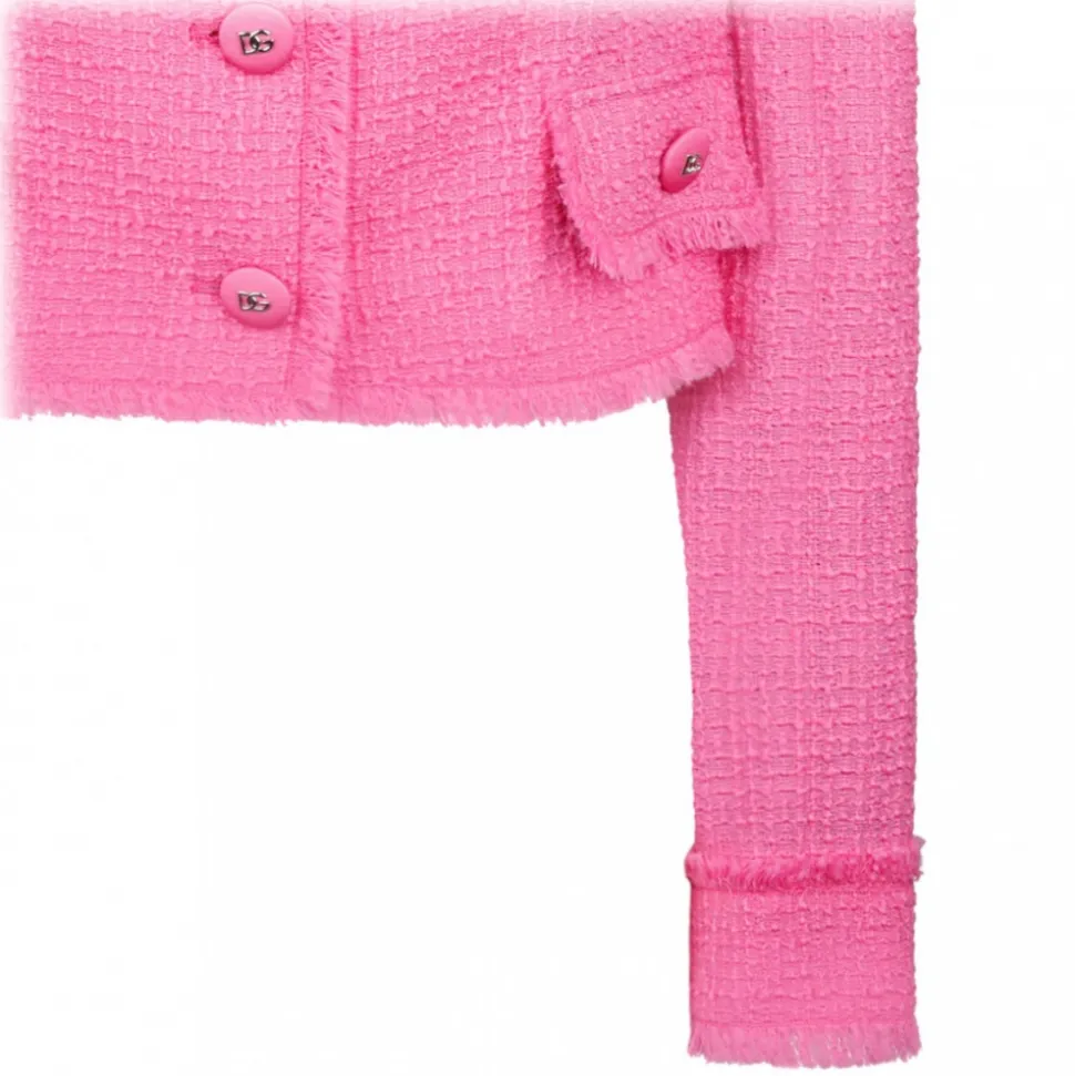 Dolce & Gabbana - Pink Short Raschel Tweed Jacket - Dolce & Gabbana Exclusive Luxury Collection - Avvenice