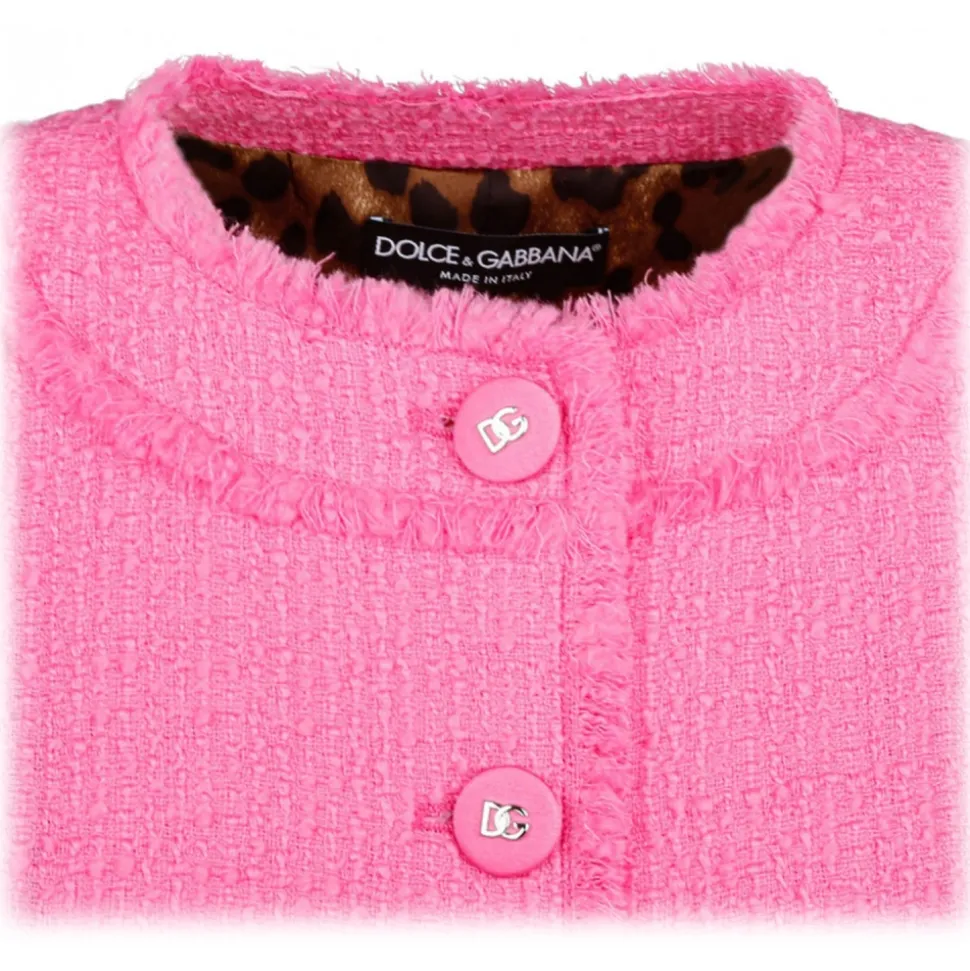 Dolce & Gabbana - Pink Short Raschel Tweed Jacket - Dolce & Gabbana Exclusive Luxury Collection - Avvenice