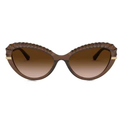 Dolce & Gabbana - Plisse Sunglasses - Brown - Dolce & Gabbana Eyewear - Avvenice