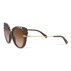 Dolce & Gabbana - Plisse Sunglasses - Brown - Dolce & Gabbana Eyewear - Avvenice