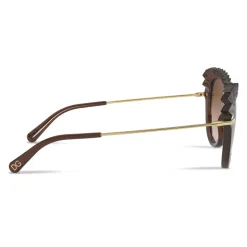 Dolce & Gabbana - Plisse Sunglasses - Brown - Dolce & Gabbana Eyewear - Avvenice