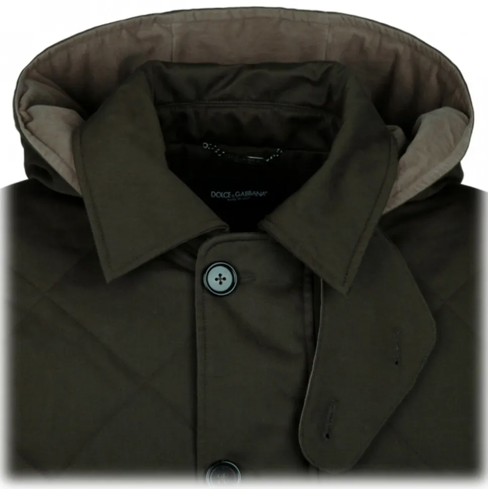 Dolce & Gabbana - Quilted High-Neck Jacket with Hood - Dolce & Gabbana Exclusive Luxury Collection - Avvenice