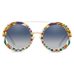 Dolce & Gabbana - Round Sunglasses Customize Your Eyes - Gold - Dolce & Gabbana Eyewear - Avvenice