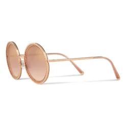 Dolce & Gabbana - Round Sunglasses with "Sacred Heart" Metal Profile - Rose Gold - Dolce & Gabbana Eyewear - Avvenice