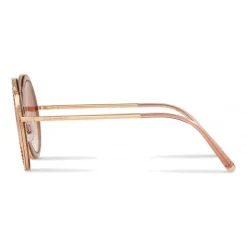 Dolce & Gabbana - Round Sunglasses with "Sacred Heart" Metal Profile - Rose Gold - Dolce & Gabbana Eyewear - Avvenice