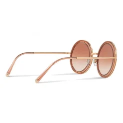 Dolce & Gabbana - Round Sunglasses with "Sacred Heart" Metal Profile - Rose Gold - Dolce & Gabbana Eyewear - Avvenice