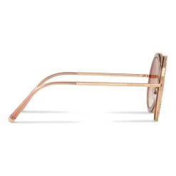 Dolce & Gabbana - Round Sunglasses with "Sacred Heart" Metal Profile - Rose Gold - Dolce & Gabbana Eyewear - Avvenice