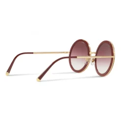 Dolce & Gabbana - Round Sunglasses with "Sacred Heart" Metal Profile - Gold Bordeaux - Dolce & Gabbana Eyewear - Avvenice