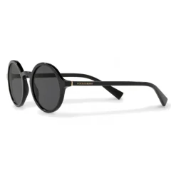Dolce & Gabbana - Round Acetate Sunglasses with Key Bridge - Black - Dolce & Gabbana Eyewear - Avvenice