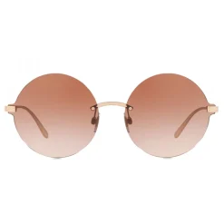 Dolce & Gabbana - Round Sunglasses Plaque Logo - Rose Gold - Dolce & Gabbana Eyewear - Avvenice