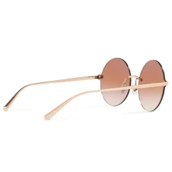 Dolce & Gabbana - Round Sunglasses Plaque Logo - Rose Gold - Dolce & Gabbana Eyewear - Avvenice