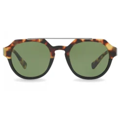 Dolce & Gabbana - Round Sunglasses with Double Bridge - Havana - Dolce & Gabbana Eyewear - Avvenice