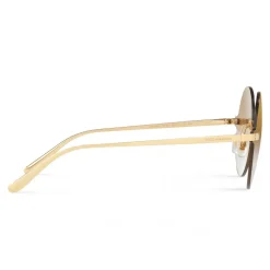 Dolce & Gabbana - Round Sunglasses Plaque Logo - Gold - Dolce & Gabbana Eyewear - Avvenice