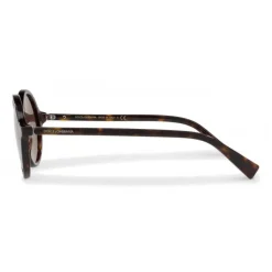 Dolce & Gabbana - Round Acetate Sunglasses with Key Bridge - Havana - Dolce & Gabbana Eyewear - Avvenice