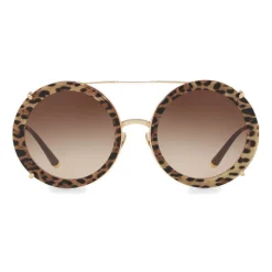 Dolce & Gabbana - Round Gold Metal Sunglasses with Clip On Leo - Dolce & Gabbana Eyewear - Avvenice