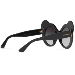 Dolce & Gabbana - Round Sunglasses DG Fashion Panda - Black and White with Strass - Dolce & Gabbana Eyewear - Avvenice