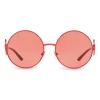 Dolce & Gabbana - Round Metal Sunglasses with DG Detail - Brilliant Burgundy - Dolce & Gabbana Eyewear - Avvenice