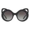 Dolce & Gabbana - Round Acetate Sunglasses with Crystals - Black - Dolce & Gabbana Eyewear - Avvenice