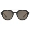 Dolce & Gabbana - Round Sunglasses with Double Bridge - Black - Dolce & Gabbana Eyewear - Avvenice