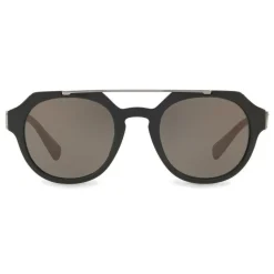 Dolce & Gabbana - Round Sunglasses with Double Bridge - Black - Dolce & Gabbana Eyewear - Avvenice