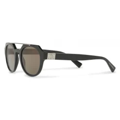 Dolce & Gabbana - Round Sunglasses with Double Bridge - Black - Dolce & Gabbana Eyewear - Avvenice
