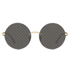 Dolce & Gabbana - Round Sunglasses Plaque Logo - Gold - Dolce & Gabbana Eyewear - Avvenice