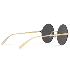 Dolce & Gabbana - Round Sunglasses Plaque Logo - Gold - Dolce & Gabbana Eyewear - Avvenice