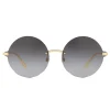 Dolce & Gabbana - Round Sunglasses Plaque Logo - Black Gold - Dolce & Gabbana Eyewear - Avvenice