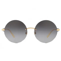 Dolce & Gabbana - Round Sunglasses Plaque Logo - Black Gold - Dolce & Gabbana Eyewear - Avvenice