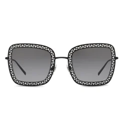 Dolce & Gabbana - Square Devotion Sunglasses with Lace - Black - Dolce & Gabbana Eyewear - Avvenice