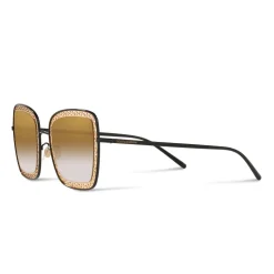 Dolce & Gabbana - Square Devotion Sunglasses with Lace - Black & Gold - Dolce & Gabbana Eyewear - Avvenice