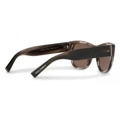 Dolce & Gabbana - Square Sunglasses in Acetate - Grey Striped - Dolce & Gabbana Eyewear - Avvenice