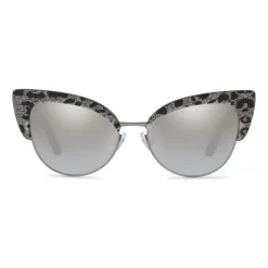 Dolce & Gabbana - Sunglasses Cat-Eye in Acetate - Leo with Silver Glitter - Dolce & Gabbana Eyewear - Avvenice