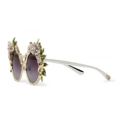 Dolce & Gabbana - Sunglasses in Metal Embroidery Ortensia - Gold and Embroidery Ortensia - Dolce & Gabbana Eyewear - Avvenice