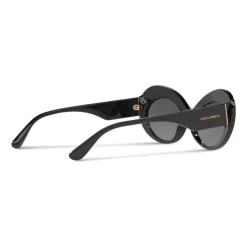 Dolce & Gabbana - Sunglasses Oval in Acetate - Black - Dolce & Gabbana Eyewear - Avvenice