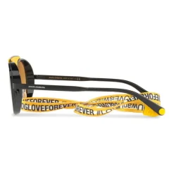 Dolce & Gabbana - Sunglasses in Metal with Fabric Band - Yellow - Dolce & Gabbana Eyewear - Avvenice
