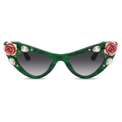 Dolce & Gabbana - Tropical Rose Sunglasses - Green - Dolce & Gabbana Eyewear - Avvenice