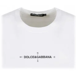 Dolce & Gabbana - White Navy Print Short Sleeve T-Shirt - Dolce & Gabbana Exclusive Luxury Collection - Avvenice
