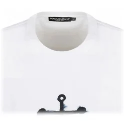 Dolce & Gabbana - White Navy Print Short Sleeve T-Shirt - Dolce & Gabbana Exclusive Luxury Collection - Avvenice