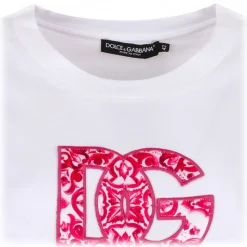 Dolce & Gabbana - White Logo Embroidered T-Shirt - Dolce & Gabbana Exclusive Luxury Collection - Avvenice
