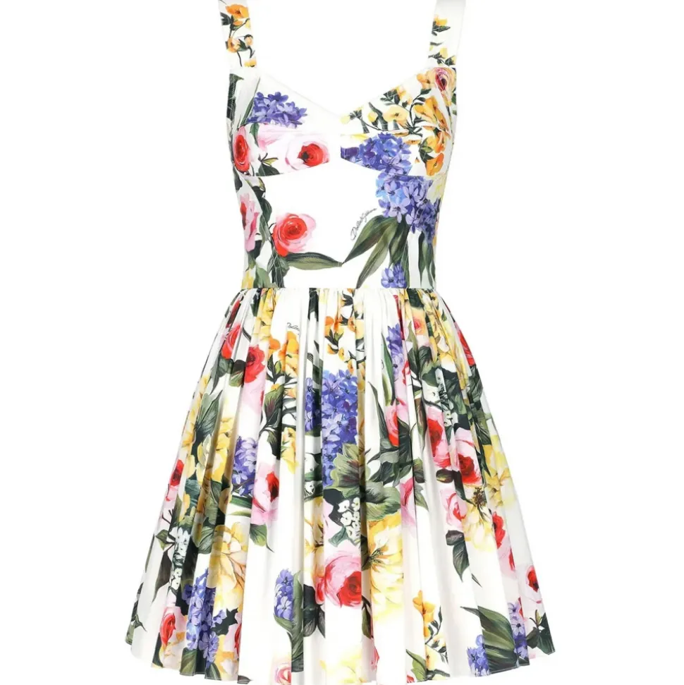Dolce & Gabbana - White and Multicolor Dress - Dolce & Gabbana Exclusive Luxury Collection - Avvenice