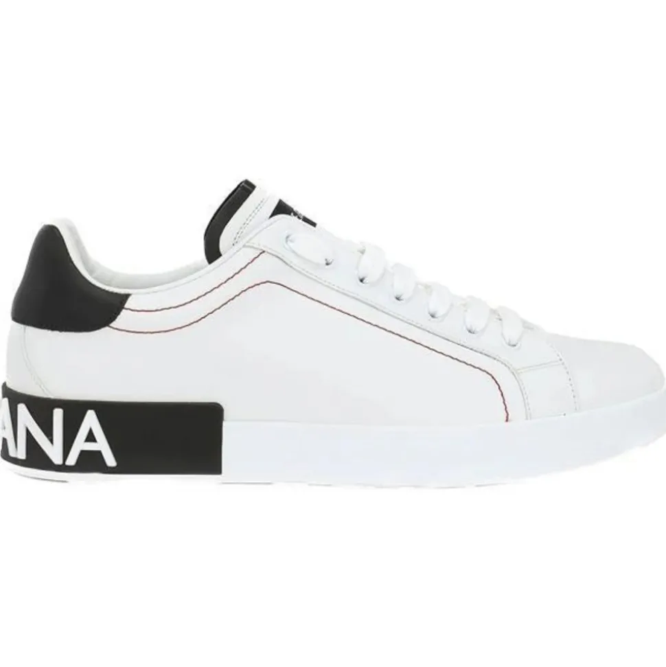 Dolce & Gabbana - White and Black Sneakers - Dolce & Gabbana Exclusive Luxury Collection - Avvenice