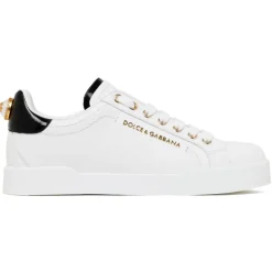 Dolce & Gabbana - White and Black Portofino Sneakers - Dolce & Gabbana Exclusive Luxury Collection - Avvenice