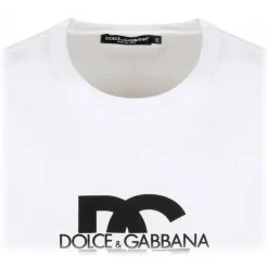 Dolce & Gabbana - White Cotton DG Print Logo T-Shirt - Dolce & Gabbana Exclusive Luxury Collection - Avvenice
