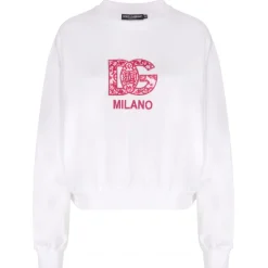 Dolce & Gabbana - White Logo Embroidered Sweatshirt - Dolce & Gabbana Exclusive Luxury Collection - Avvenice