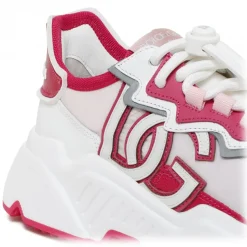 Dolce & Gabbana - White and Pink Daymaster Sneakers - Dolce & Gabbana Exclusive Luxury Collection - Avvenice