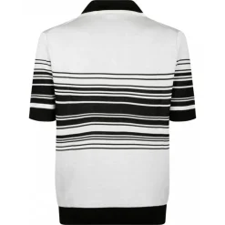 Dolce & Gabbana - White and Black Jacquard Polo Shirt - Dolce & Gabbana Exclusive Luxury Collection - Avvenice